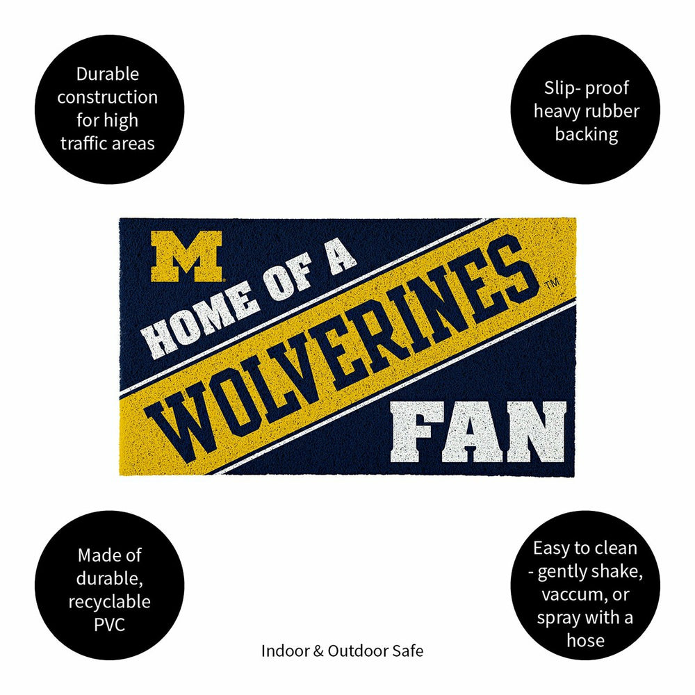 University Of Michigan, PVC Mat COLOR, Home of a Fan