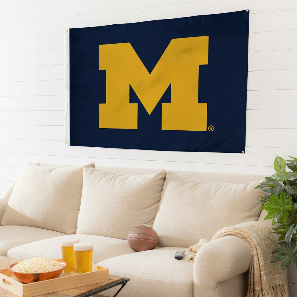 University of Michigan Single Sided Flag w/ 2 Grommets, 3'x5'