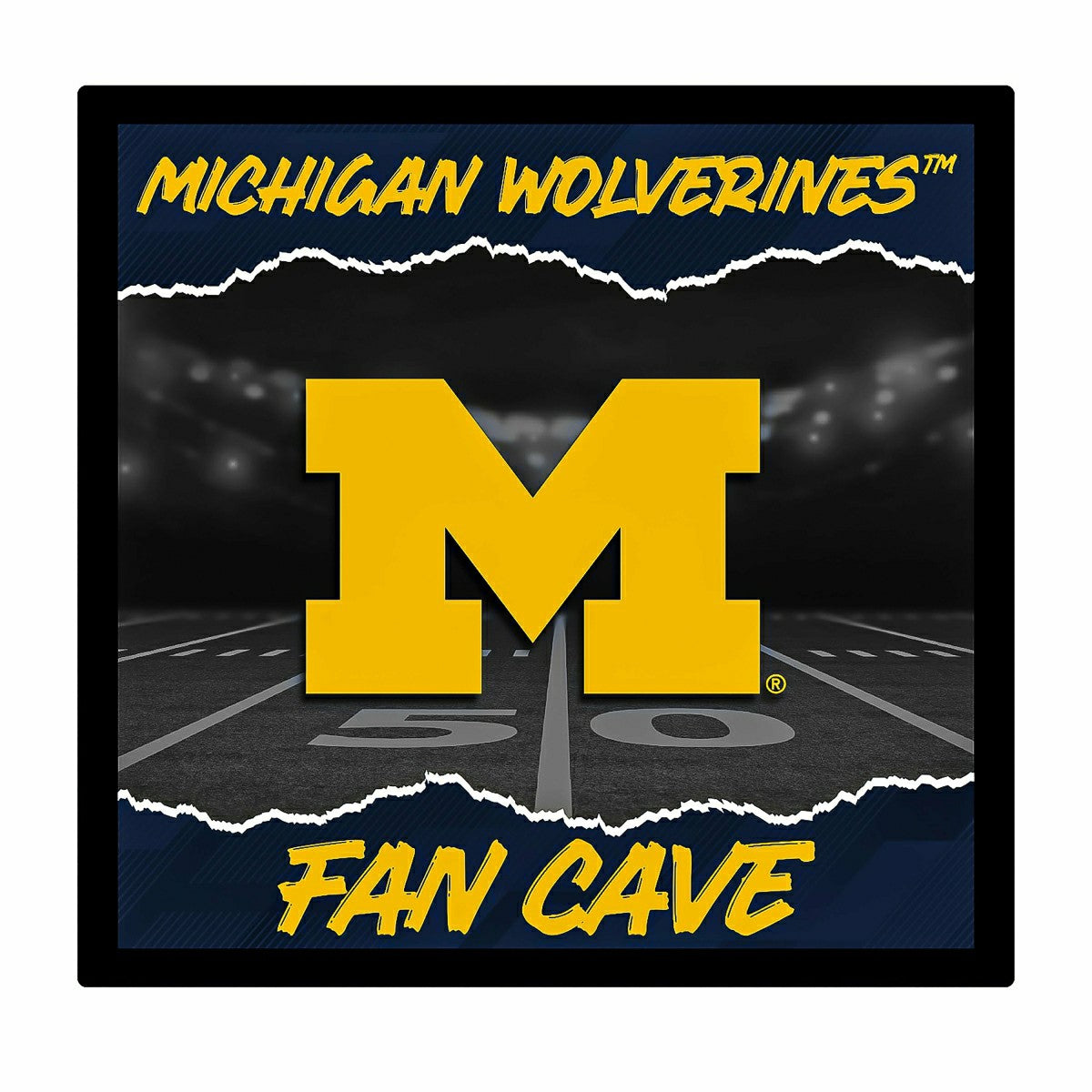 University Of Michigan 23"H x 23"L LED Wall Decor, Edgelite, Square