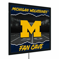 University Of Michigan 23"H x 23"L LED Wall Decor, Edgelite, Square
