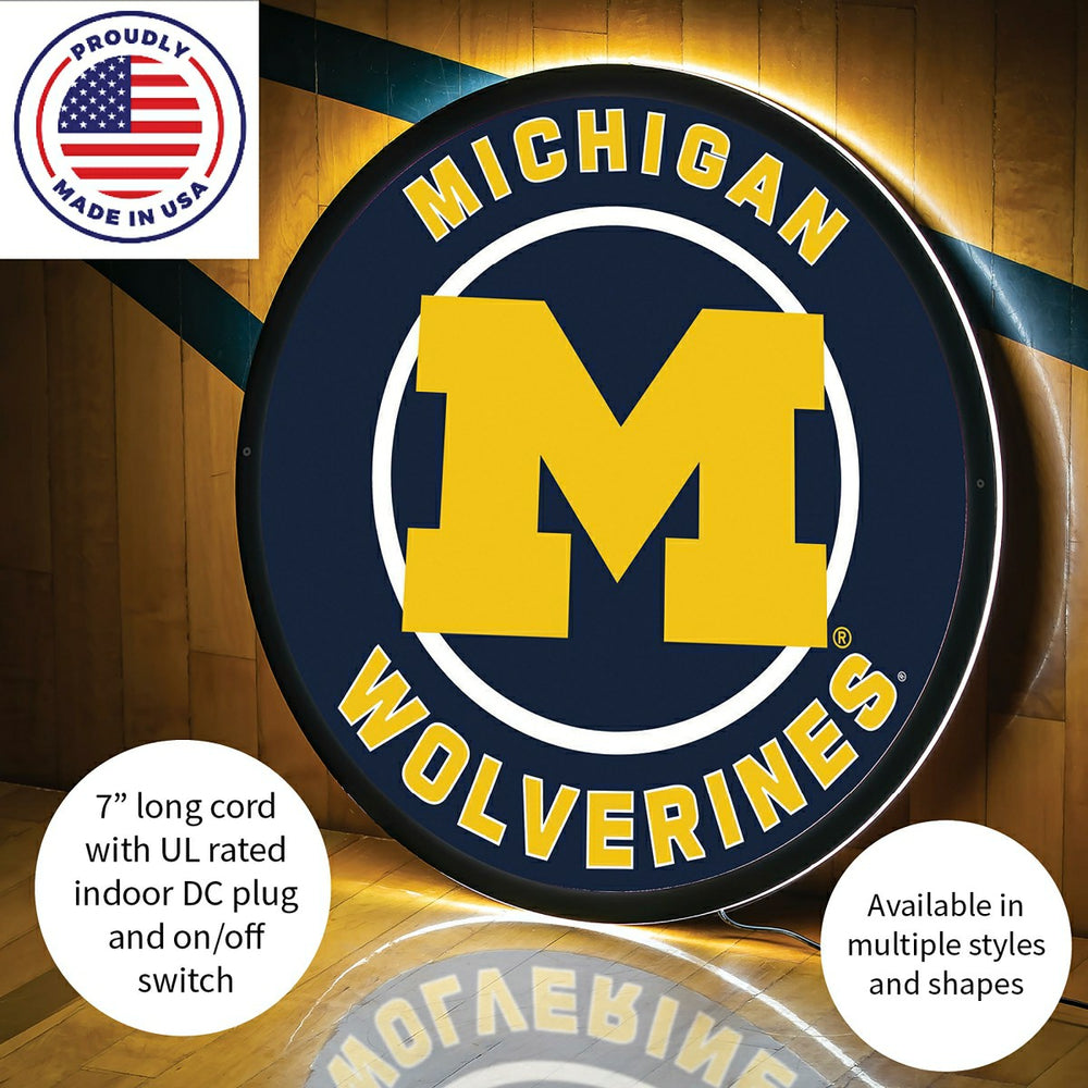 LED Wall Decor, Round, University Of Michigan