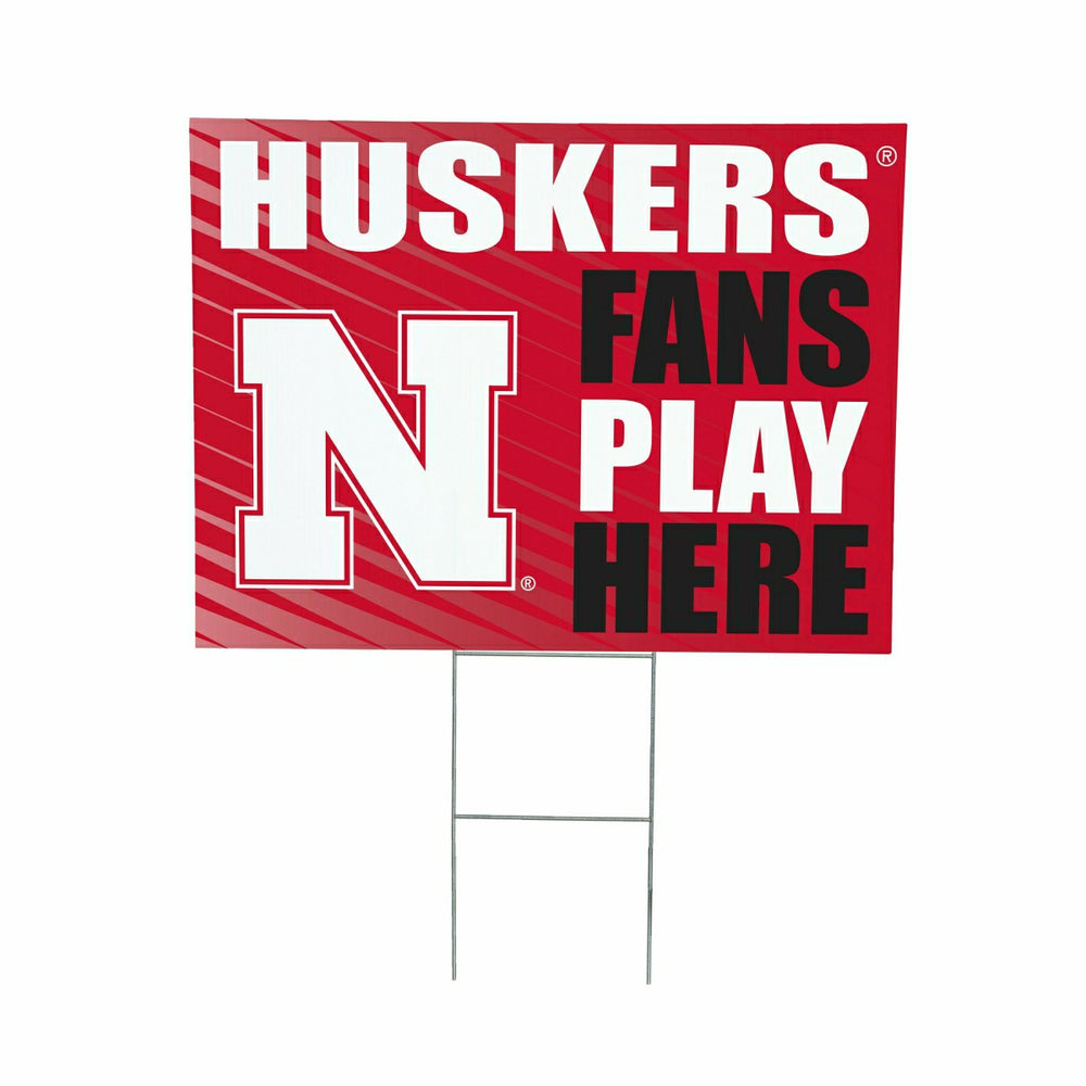 University of Nebraska Coroplast Yard Sign "Fans Play Here"