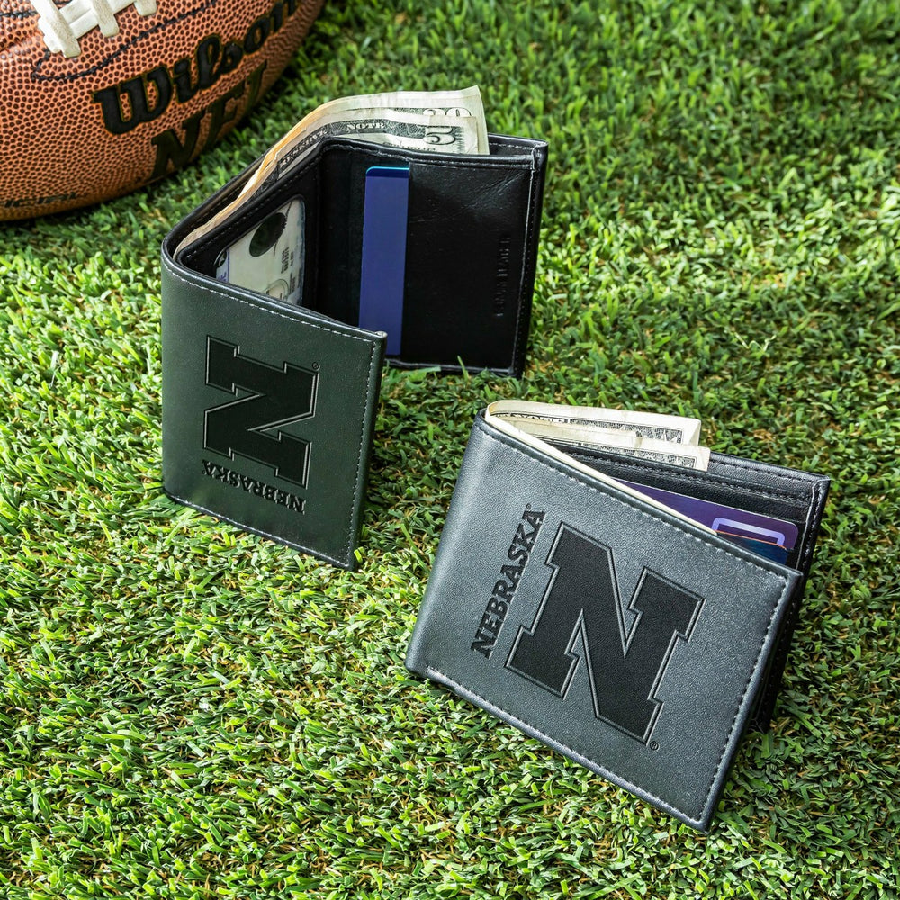 University of Nebraska, Bi-Fold and Tri-Fold Wallet Gift Set, Black
