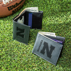University of Nebraska, Bi-Fold and Tri-Fold Wallet Gift Set, Black