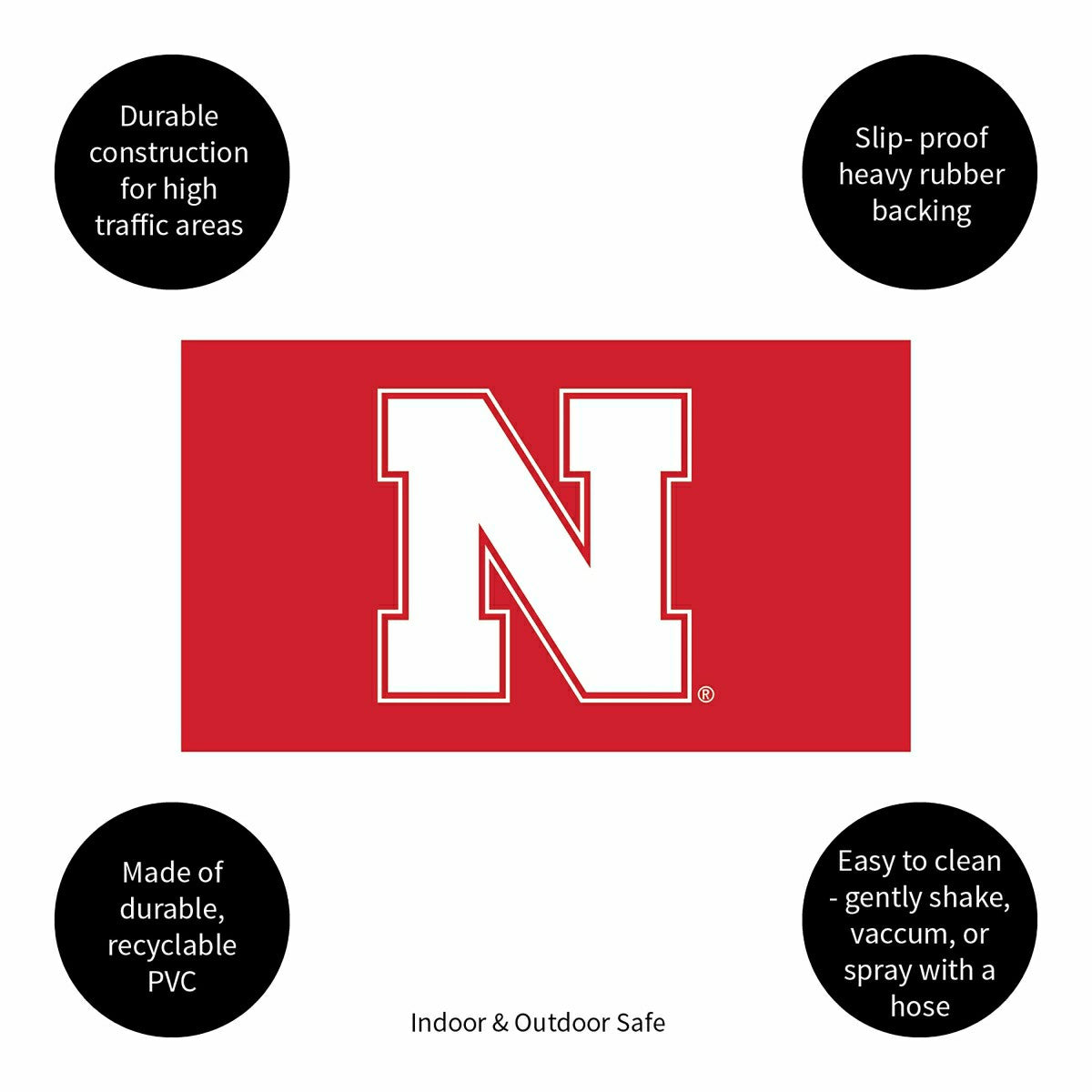 Full Color PVC Mat, 16" x 28", University of Nebraska