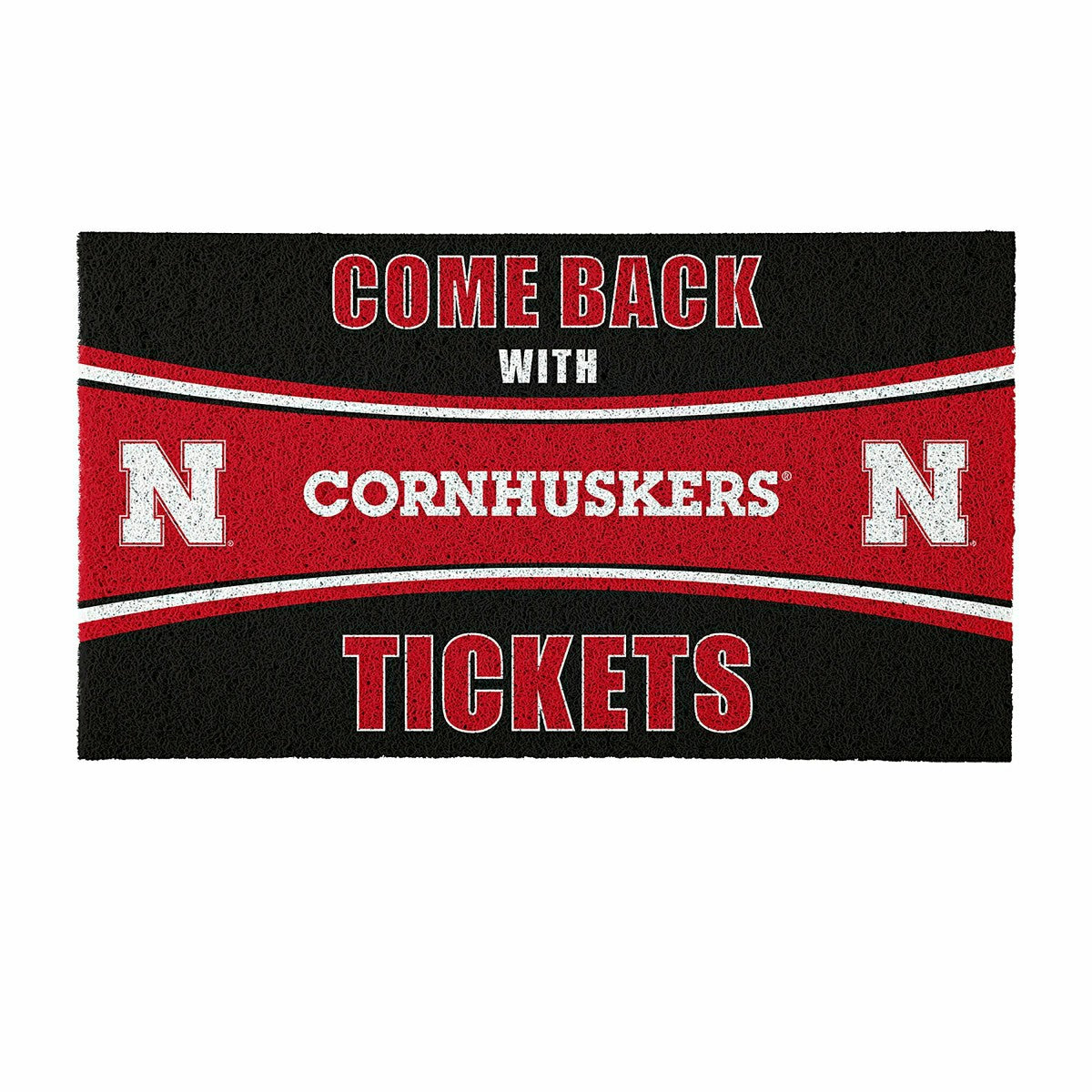 28" x 16" PVC Trapper Mat, Come Back with Tickets, University of Nebra