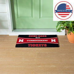 28" x 16" PVC Trapper Mat, Come Back with Tickets, University of Nebra
