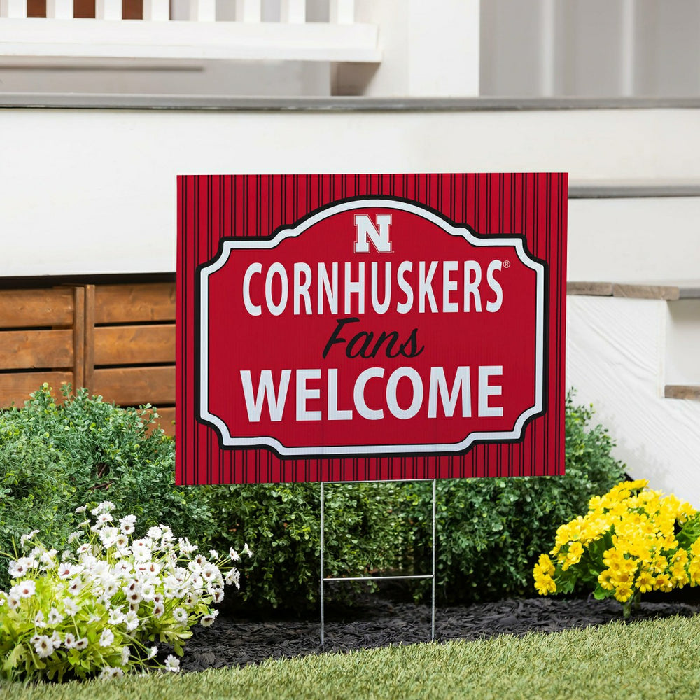 University of Nebraska Coroplast Yard Sign, "Fans Welcome"