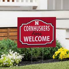 University of Nebraska Coroplast Yard Sign, "Fans Welcome"
