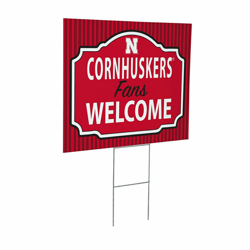 University of Nebraska Coroplast Yard Sign, "Fans Welcome"