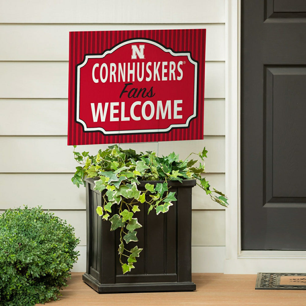 University of Nebraska Coroplast Yard Sign, "Fans Welcome"
