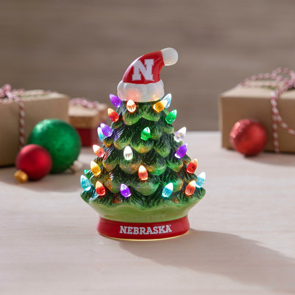 8" LED Ceramic Christmas Tree, University of Nebraska