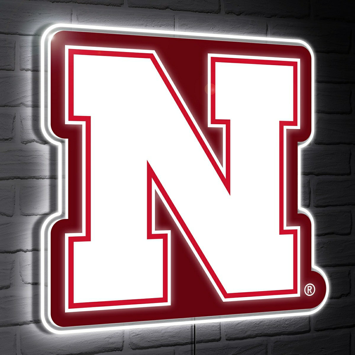 Nebraska LED Wall Decor, Glazelite, Logo