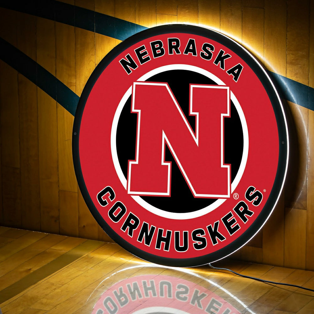 LED Wall Decor, Round, University of Nebraska