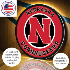 LED Wall Decor, Round, University of Nebraska