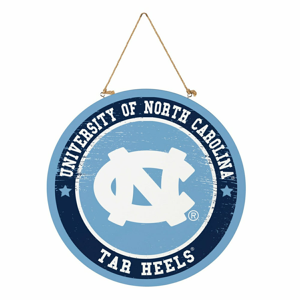 University of North Carolina Round Door Décor with Hanging Rope, 18x18