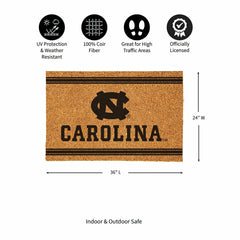 University of North Carolina Large One Color Coir Mat, 36"x24"