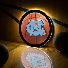 LED Wall Decor, Round, Med, UNC, Basketball