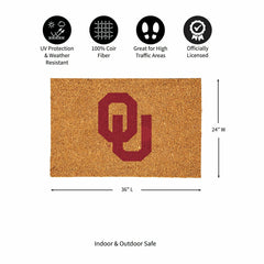 University of Oklahoma Large Full Color Coir Mat, 36"x24"