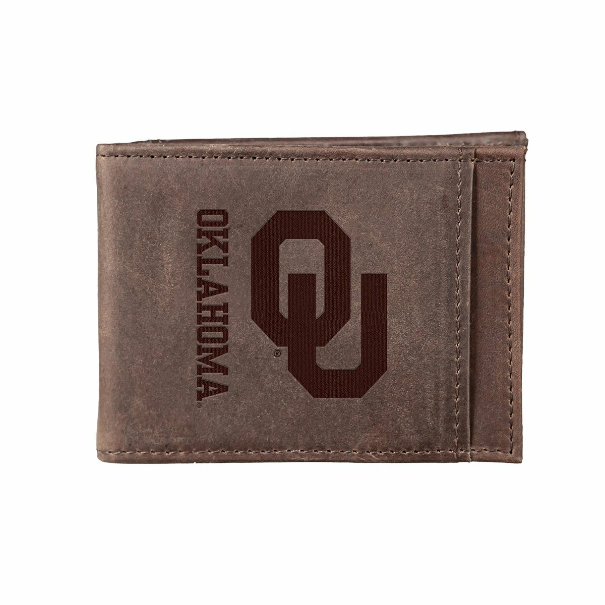 Front Pocket Wallet w/ RFID Blocking, University of Oklahoma, Brown