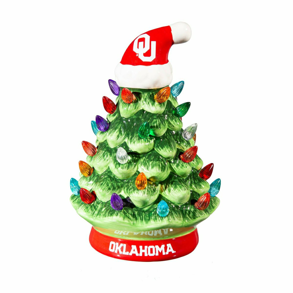 8" LED Ceramic Christmas Tree, University of Oklahoma