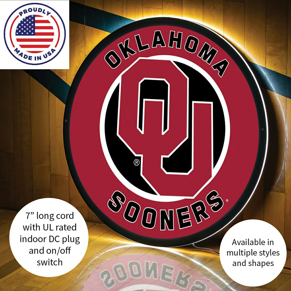 LED Wall Decor, Round, University of Oklahoma