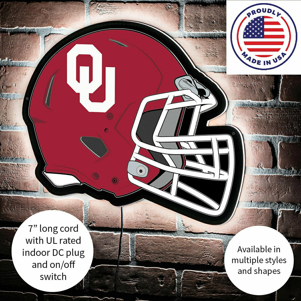 LED Wall Decor, Helmet, University of Oklahoma