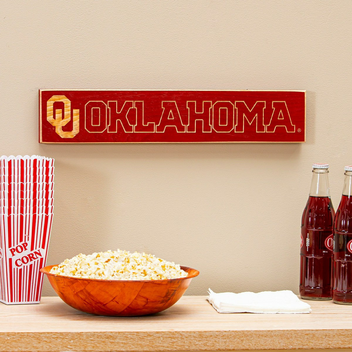 University of Oklahoma Engraved Wood Sign, 3.5" x 18"