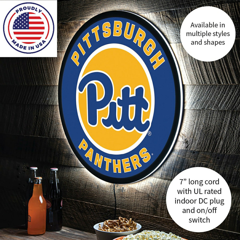 LED Wall Decor, Round, University of Pittsburgh