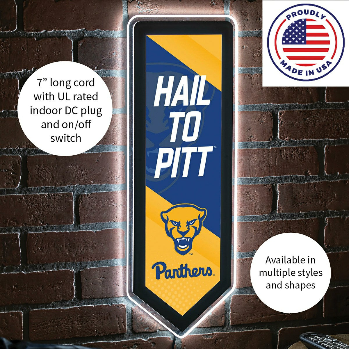 LED Wall Decor, Pennant, University of Pittsburgh
