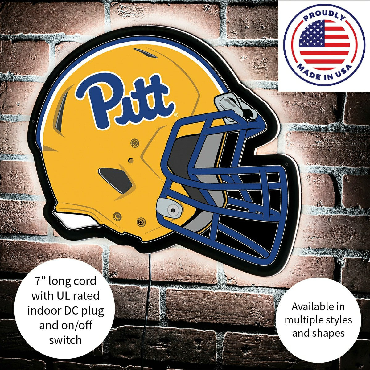 LED Wall Decor, Helmet, University of Pittsburgh