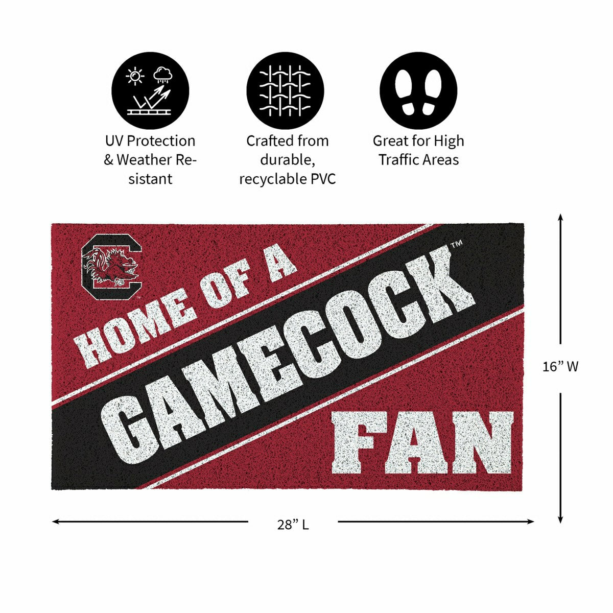 University of South Carolina, PVC Mat COLOR, Home of a Fan