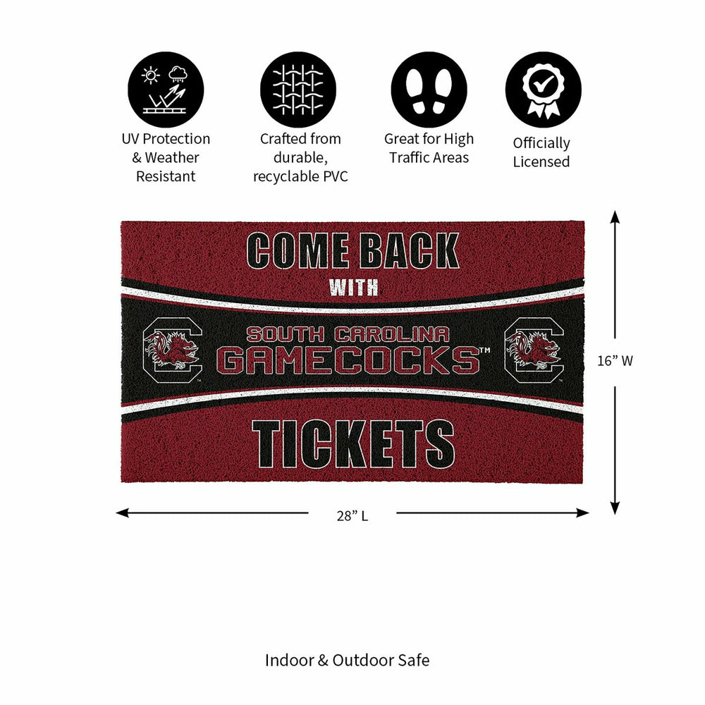 28" x 16" PVC Trapper Mat, Come Back with Tickets, University of South