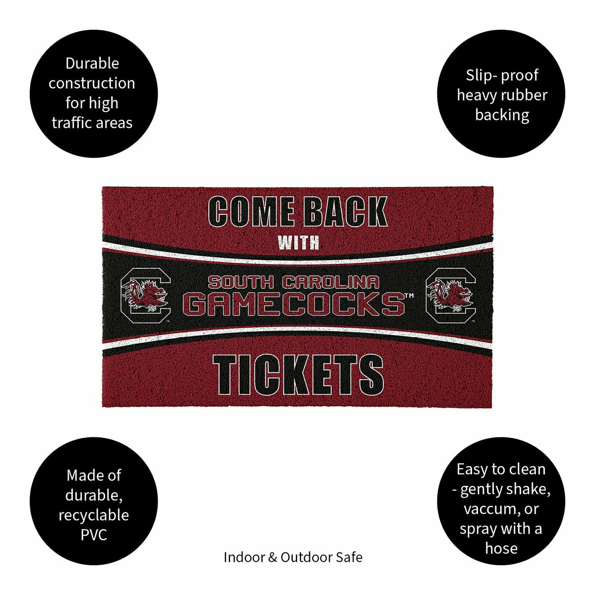 28" x 16" PVC Trapper Mat, Come Back with Tickets, University of South