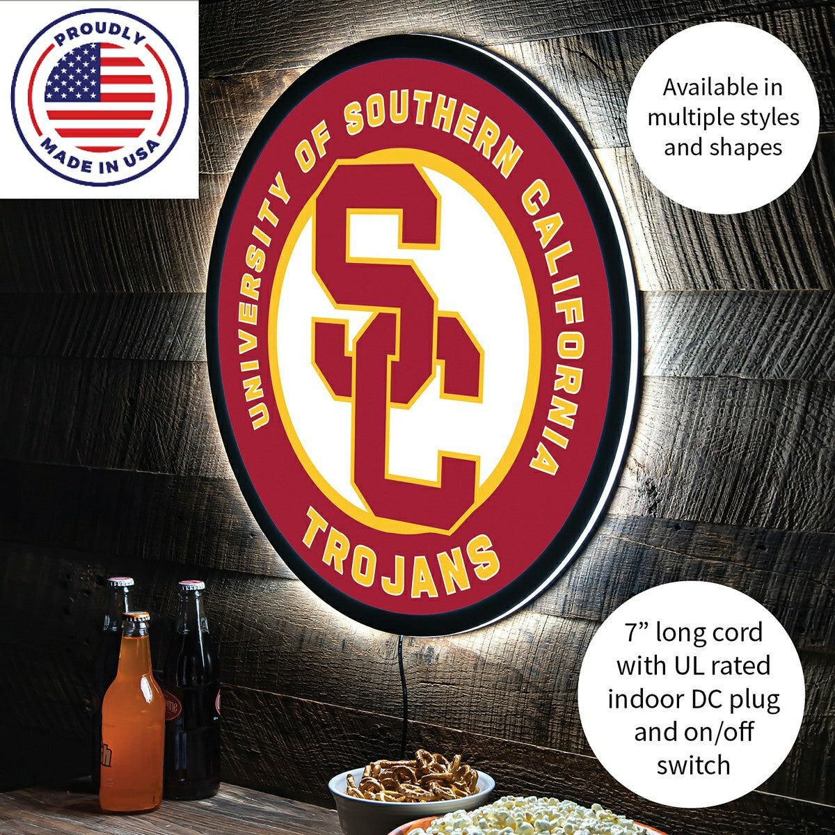 LED Wall Decor, Round, University of Southern California
