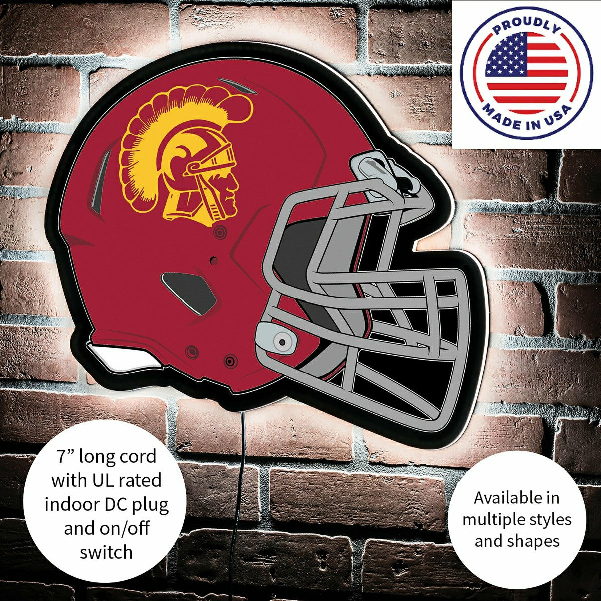 LED Wall Decor, Helmet, University of Southern California