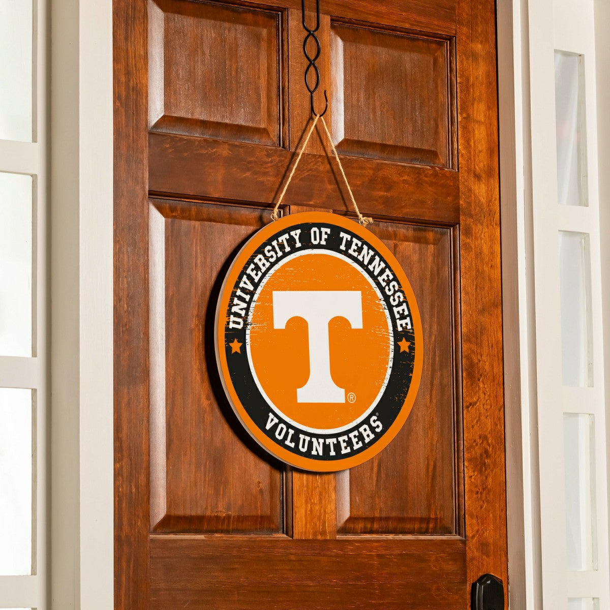 University of Tennessee Round Door Décor with Hanging Rope, 18x18