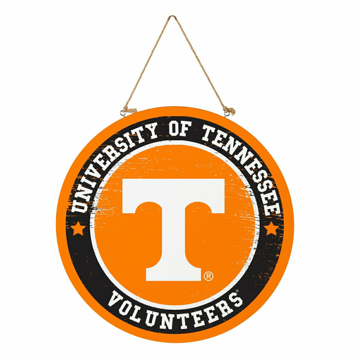 University of Tennessee Round Door Décor with Hanging Rope, 18x18