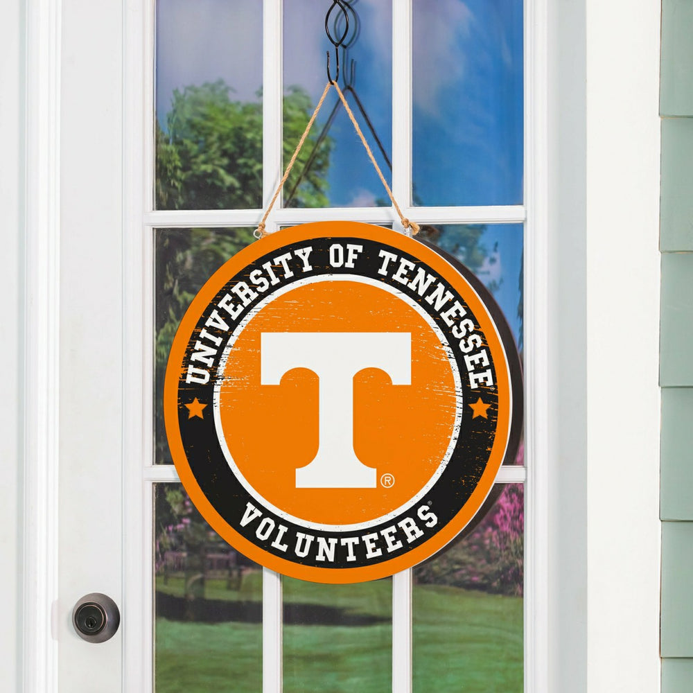 University of Tennessee Round Door Décor with Hanging Rope, 18x18