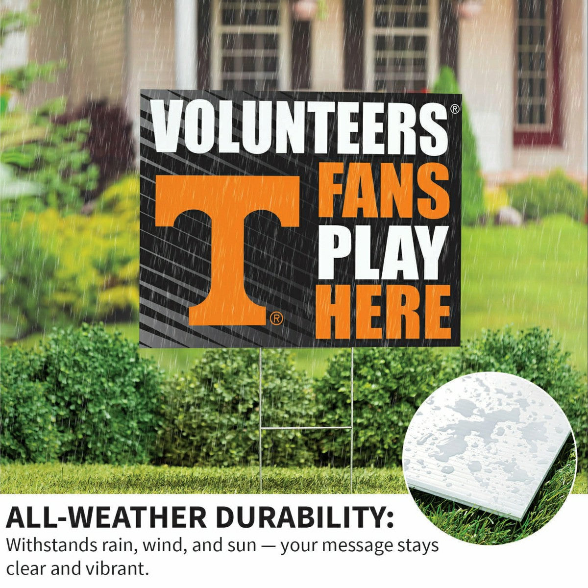 University of Tennessee Coroplast Yard Sign "Fans Play Here"