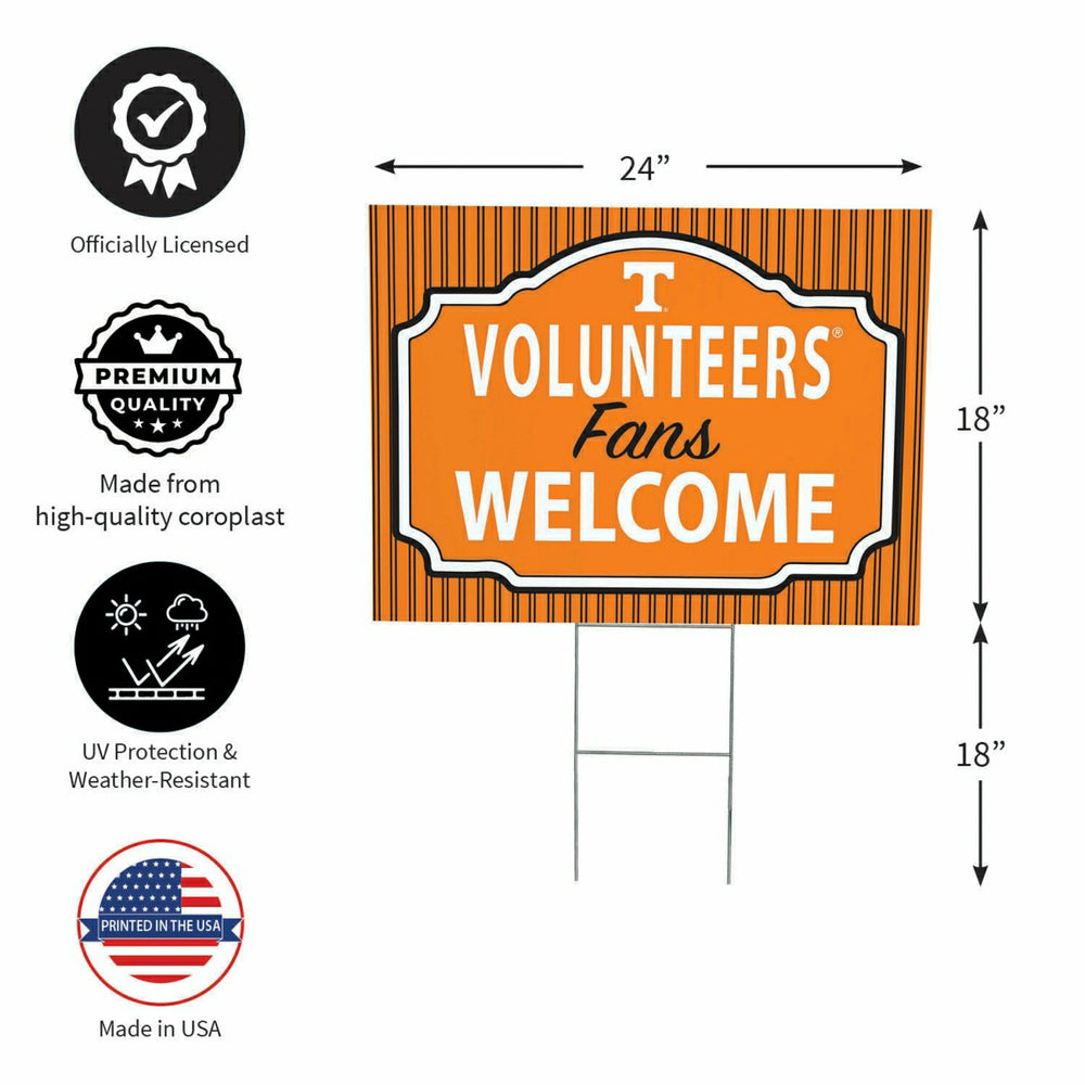University of Tennessee Coroplast Yard Sign, "Fans Welcome"