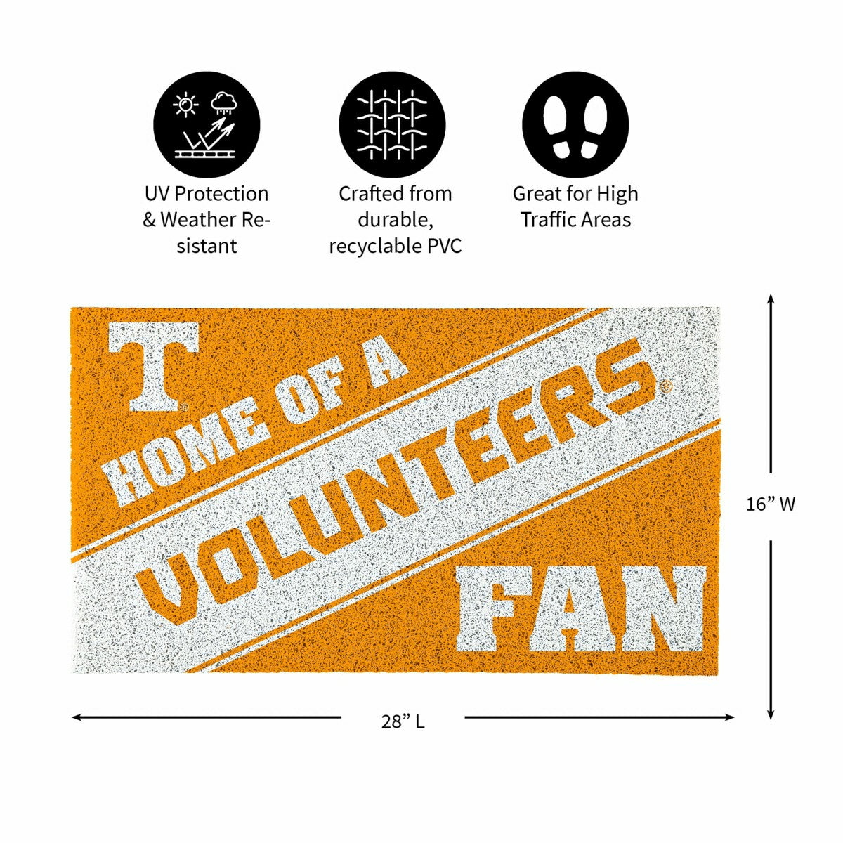 University of Tennessee, PVC Mat COLOR, Home of a Fan