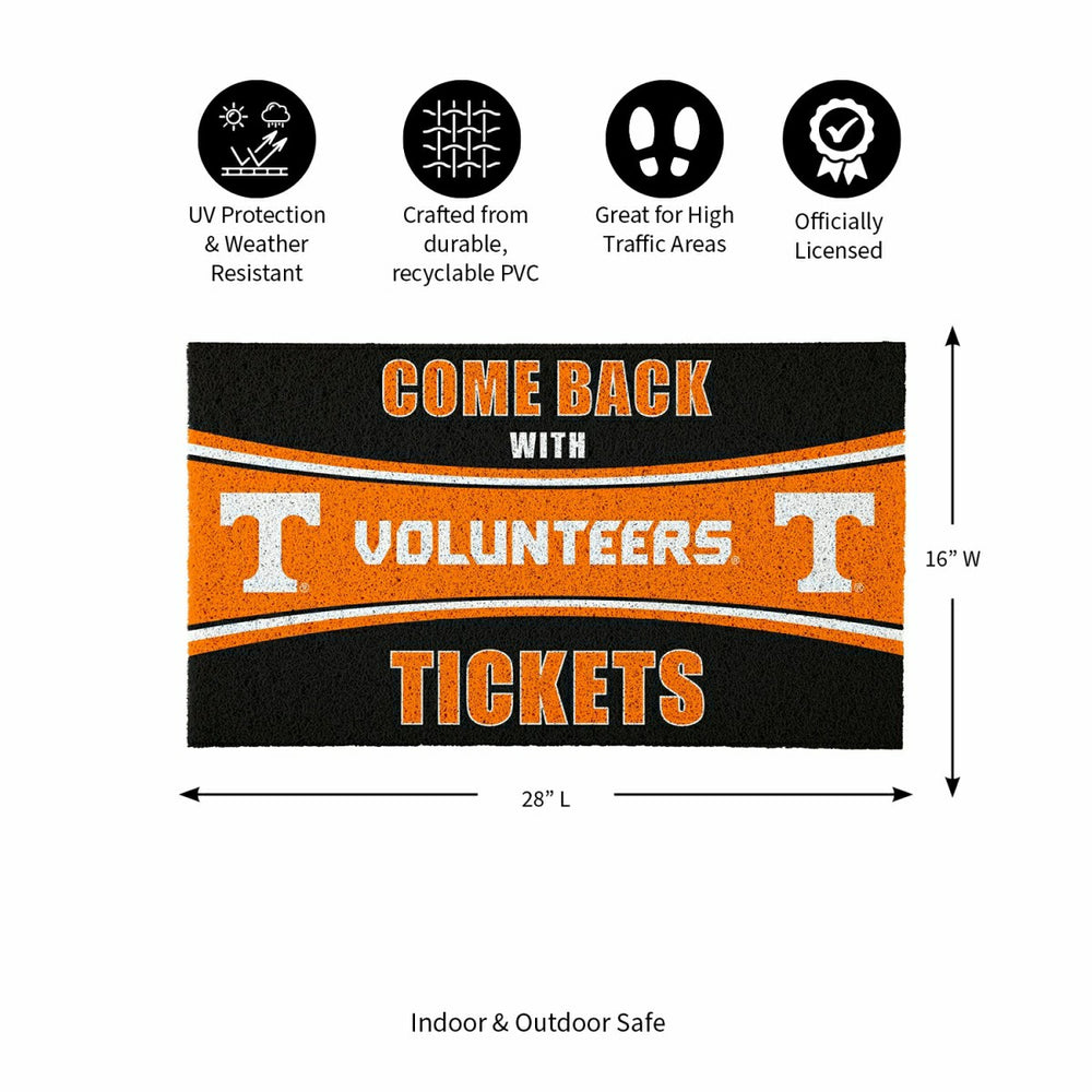 28" x 16" PVC Trapper Mat, Come Back with Tickets, University of Tenne