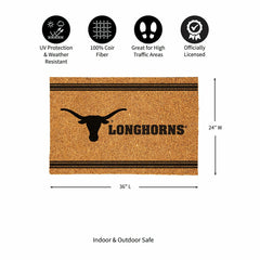 University of Texas Large One Color Coir Mat, 36"x24"