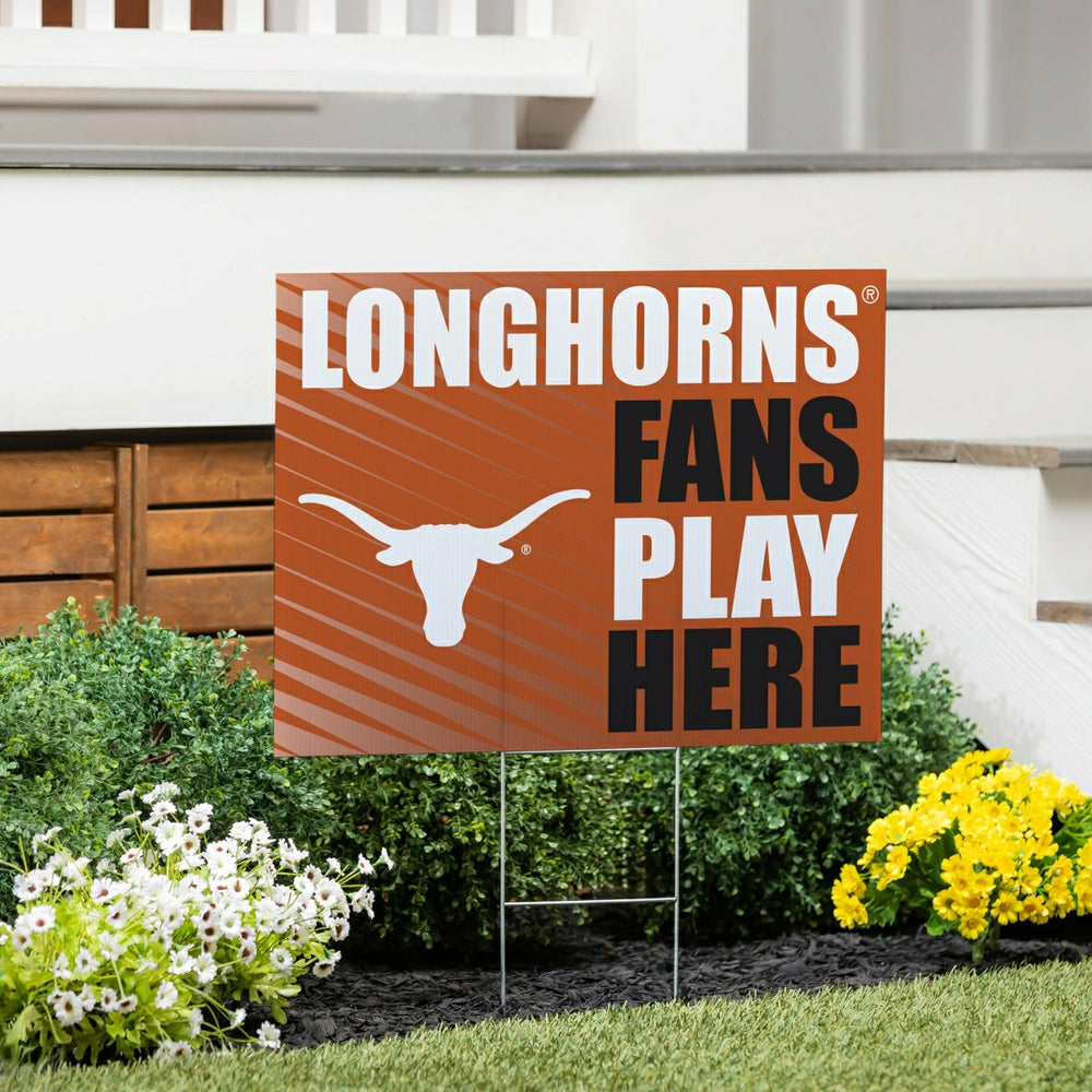 University of Texas Coroplast Yard Sign "Fans Play Here"