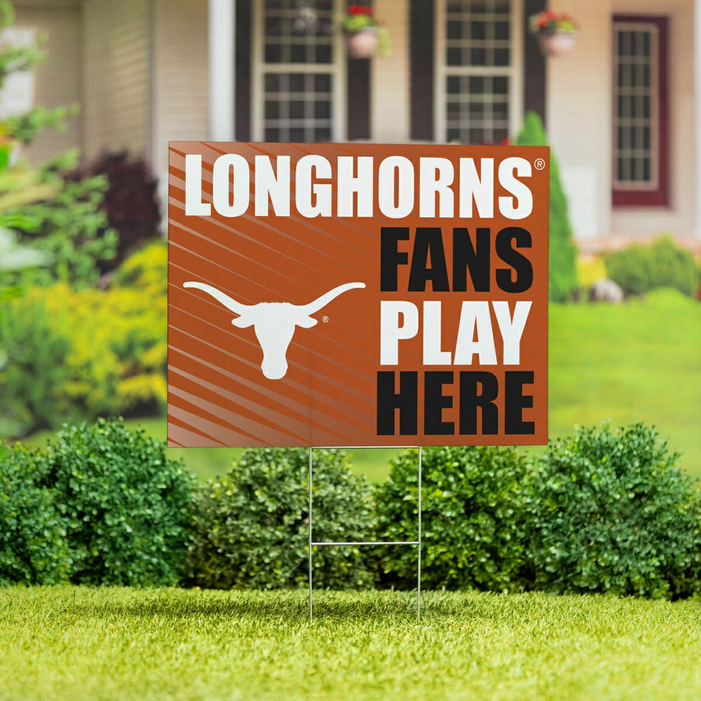 University of Texas Coroplast Yard Sign "Fans Play Here"