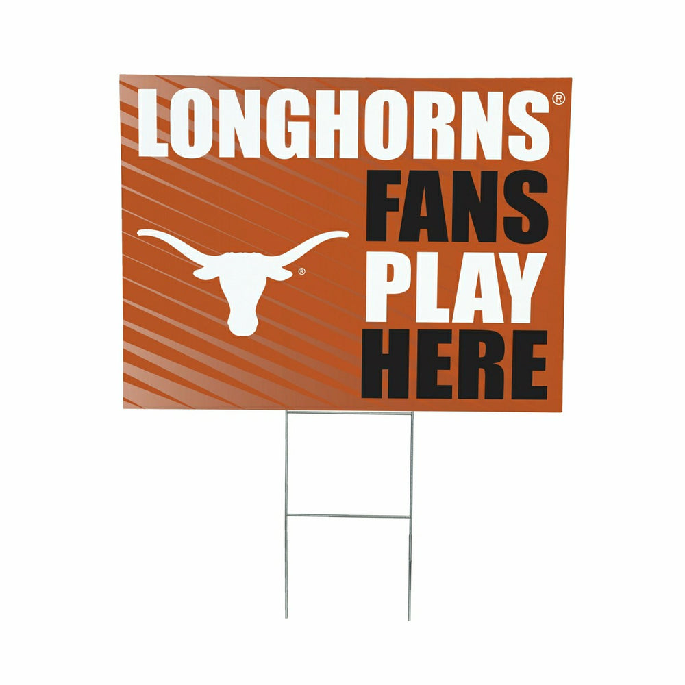 University of Texas Coroplast Yard Sign "Fans Play Here"