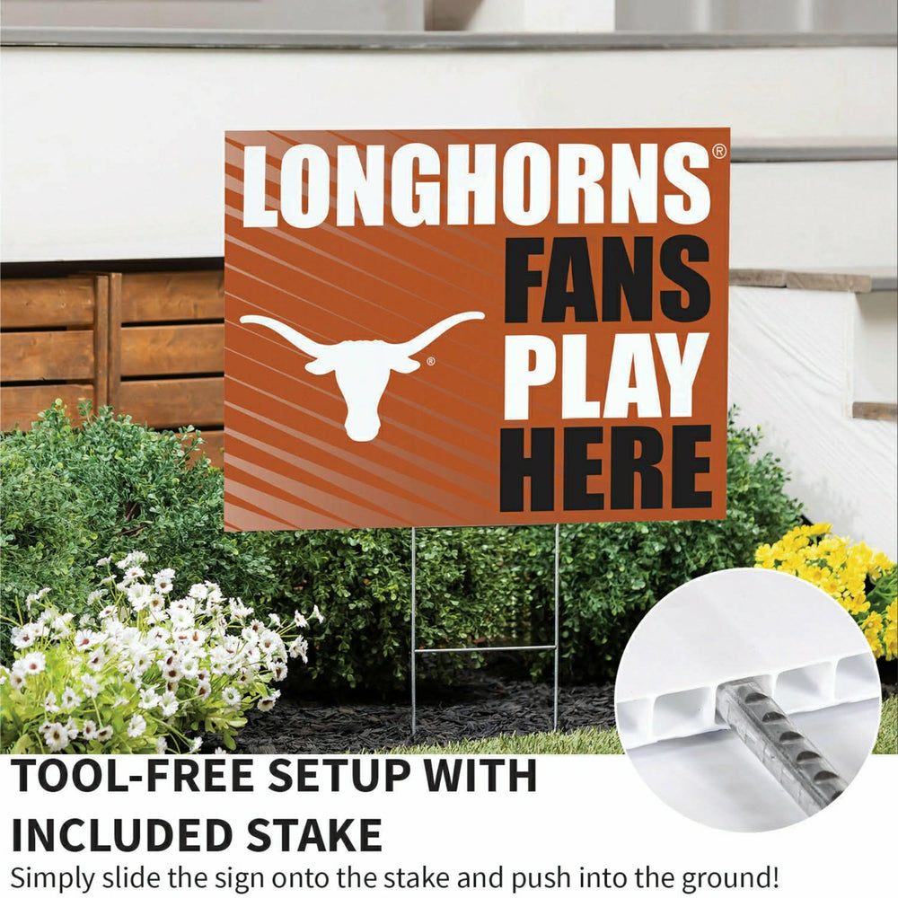 University of Texas Coroplast Yard Sign "Fans Play Here"