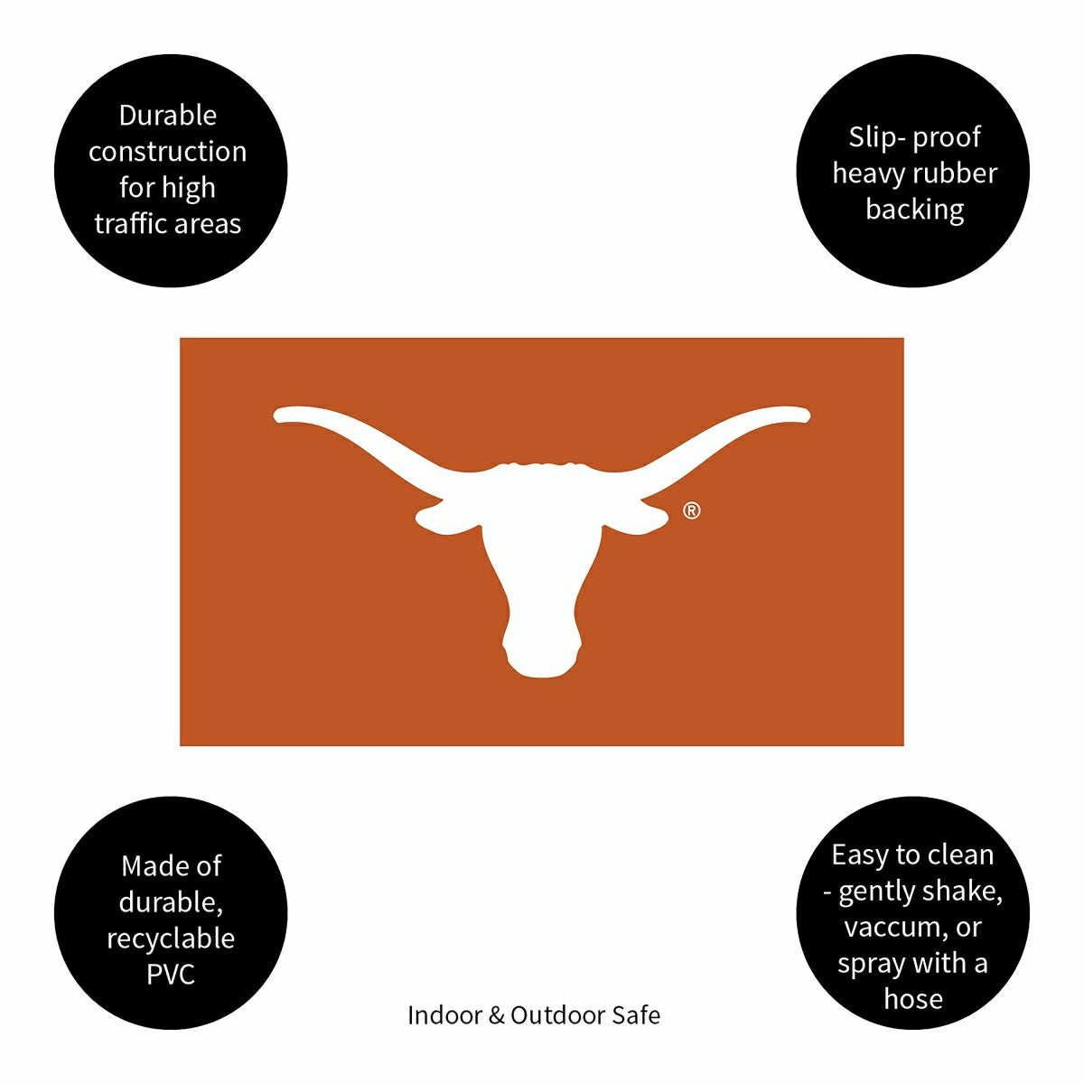 Full Color PVC Mat, 16" x 28", University of Texas