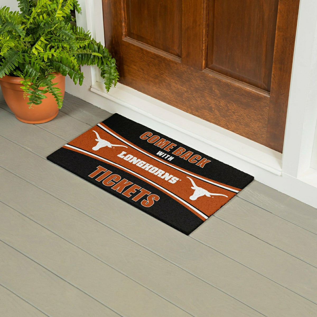 28" x 16" PVC Trapper Mat, Come Back with Tickets, University of Texas